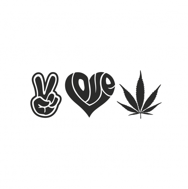 Pegatina Paz, Love and Weed