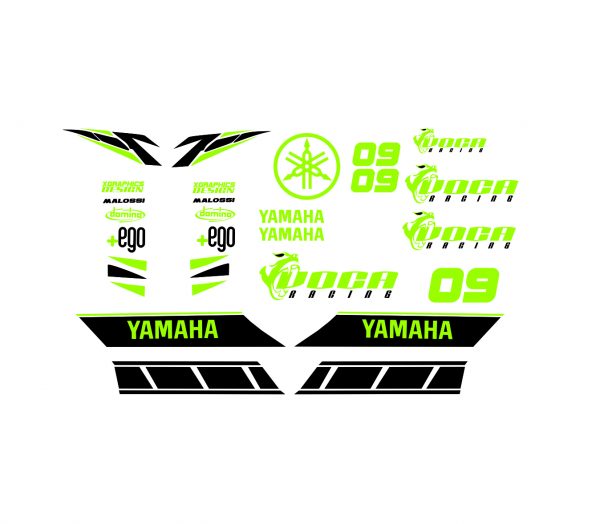 Kit pegatinas Yamaha Neos Voca negro amarillo fluor